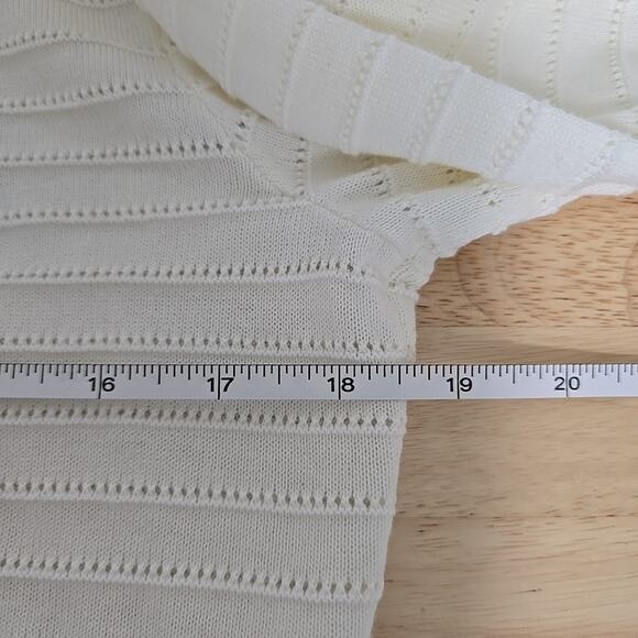 NWT Madewell Textural Stitch Cotton Sweater Lighthouse Size Medium NU542 *Flaw* - Picture 6 of 10